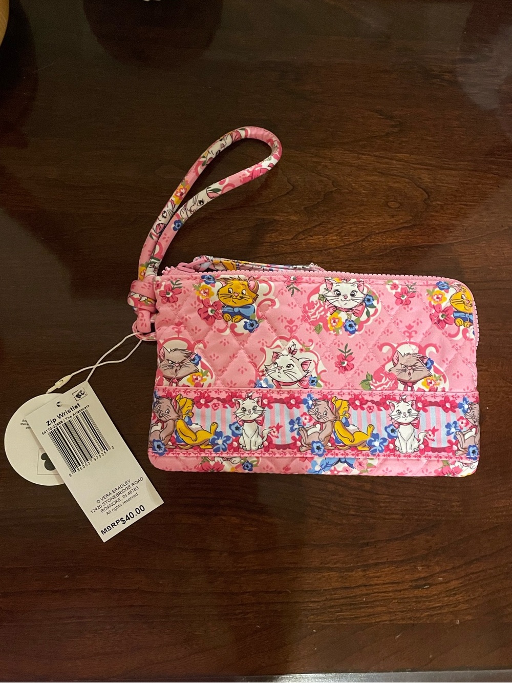 NWT Vera Bradley Zip Wristlet Disney The Aristocats